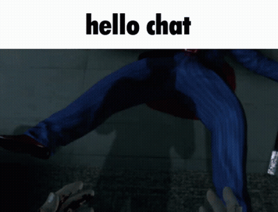 A Bloody Hand Is Reaching Out Towards A Person Laying On The Floor With The Words Hello Chat Above It GIF