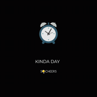 A Blue Alarm Clock With The Words Zoom In Kinda Day GIF