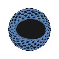 A Blue And Black Sphere With A Geometric Pattern On It Sticker