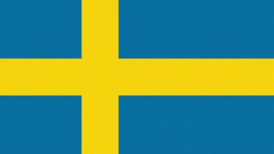 A Blue And Green Flag With A Yellow Circle With The Word Ikea On It GIF