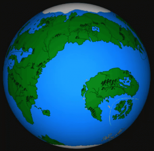 A Blue And Green Globe With Mountains And Rivers GIF