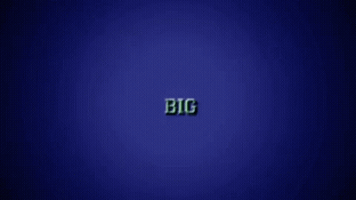 A Blue And Green Sign That Says Big On It GIF