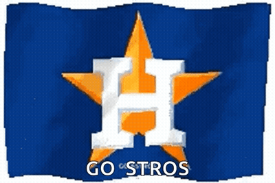 A Blue And Orange Flag With A White H On It GIF