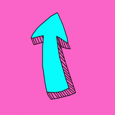 A Blue And Pink Arrow Pointing Upwards On A Pink Background GIF