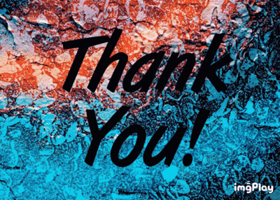 A Blue And Red Background With The Words Thank You GIF