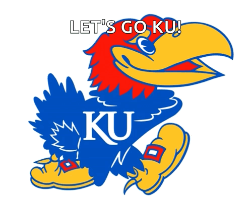 A Blue And Red Bird With The Letter Ku On Its Back GIF