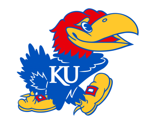 A Blue And Red Hawk With The Letter Ku On It GIF