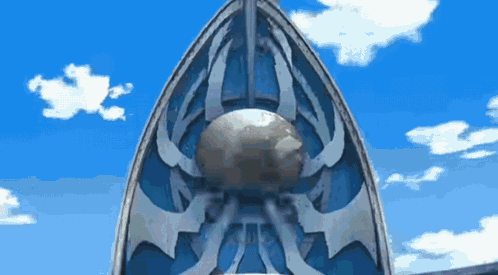 A Blue And Silver Shield With A Ball In The Middle GIF