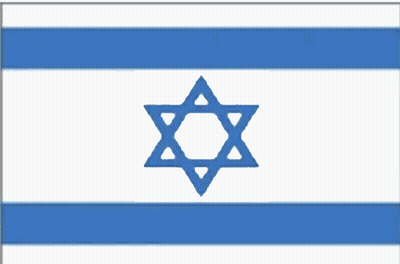 A Blue And White Flag With A Star Of David GIF