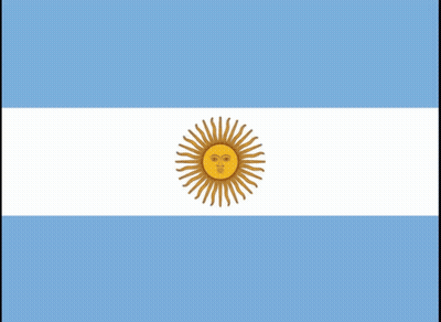 A Blue And White Flag With A Sun And A Star In The Center GIF