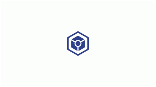 A Blue And White Hexagon With A Circle In The Center GIF