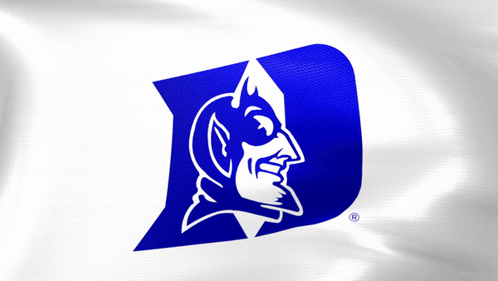 A Blue And White Logo For Duke University GIF