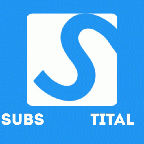A Blue And White Logo For Subs Tital With A Blue Letter S GIF
