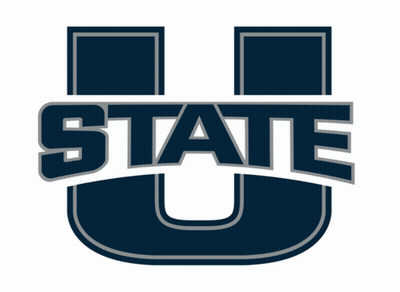 A Blue And White Logo For The University Of Utah GIF