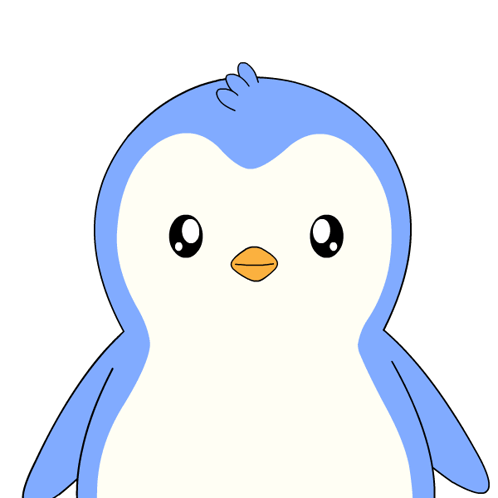 A Blue And White Penguin Holding A Pink Sign That Says Miss You GIF