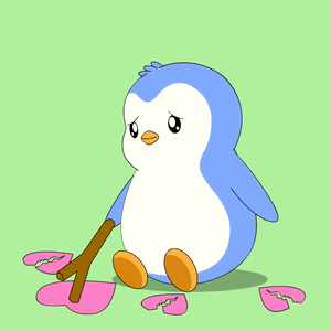 A Blue And White Penguin Is Holding A Branch With A Leaf Flying In The Background GIF
