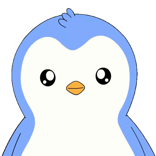 A Blue And White Penguin Is Holding A Pile Of Money In Its Mouth Sticker