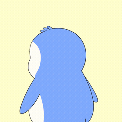 A Blue And White Penguin Is Surrounded By Pink Stars And Purple Letters That Say Ok GIF