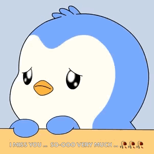 A Blue And White Penguin Says I Miss You GIF