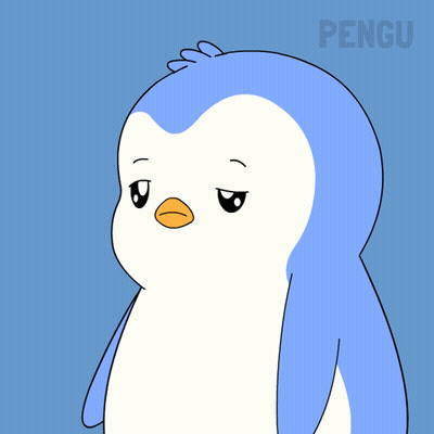 A Blue And White Penguin With A Sad Look On His Face GIF