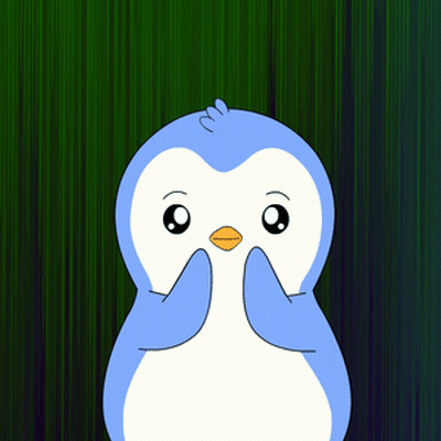 A Blue And White Penguin With A Yellow Beak GIF