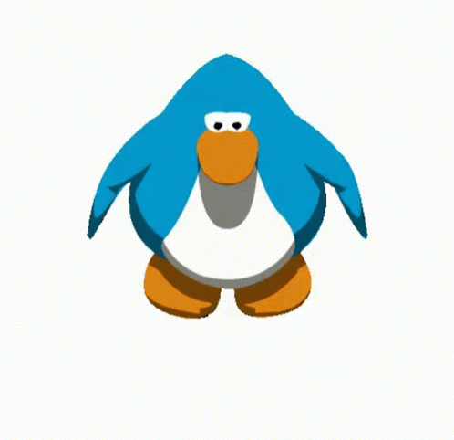 A Blue And White Penguin With An Orange Beak GIF