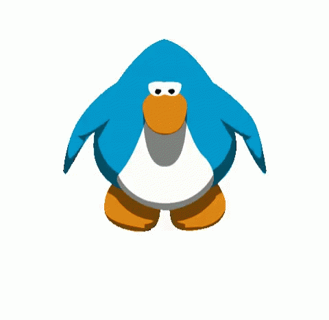 A Blue And White Penguin With An Orange Beak GIF