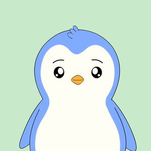 A Blue And White Penguin With The Word Out Above It GIF