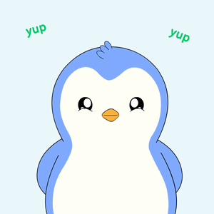A Blue And White Penguin With The Words Yup Yup Yup Around It GIF
