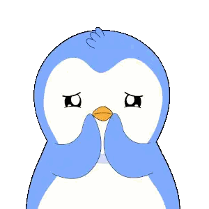 A Blue And White Penguin With Yellow Stars Around It 'S Head Sticker