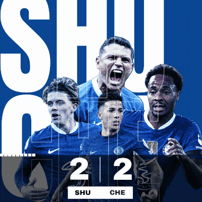 A Blue And White Poster With Soccer Players And The Numbers 2 And 2 On It GIF