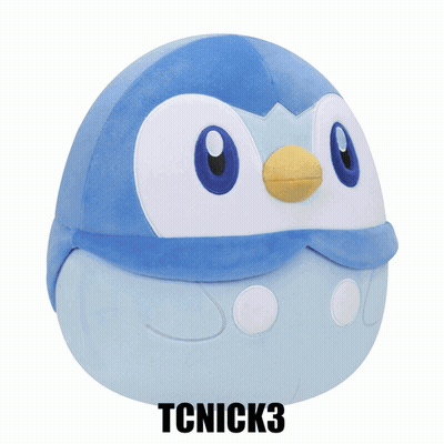 A Blue And White Stuffed Animal With The Name Tcnick3 Underneath It GIF