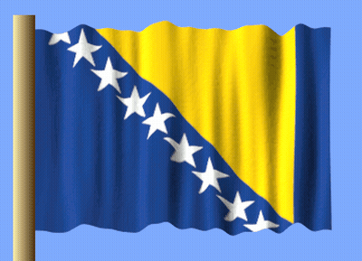 A Blue And Yellow Flag With White Stars On It Is Waving In The Wind GIF
