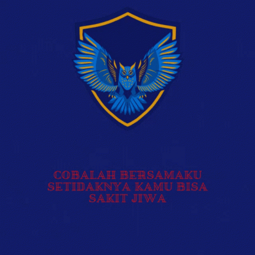 A Blue And Yellow Logo With An Owl And The Words " Rsa Many Ng Sakiti " GIF