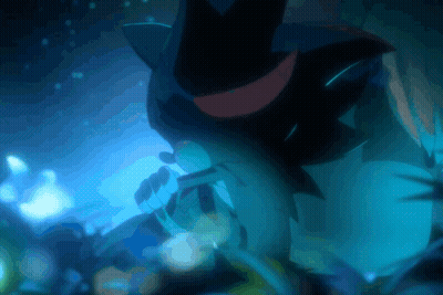 A Blue Background With A Cartoon Character In A Hat GIF