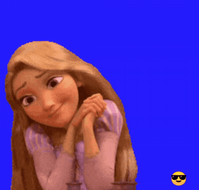 A Blue Background With A Cartoon Girl And The Word Serious On It GIF