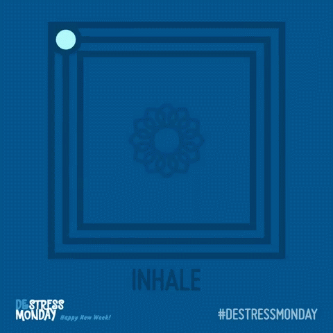 A Blue Background With A Circular Design And The Word Hold On It GIF