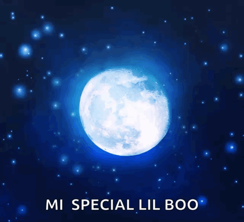 A Blue Background With A Full Moon And The Words Love You To The Moon And Back Always And Forever Mi Special Lil Boo GIF