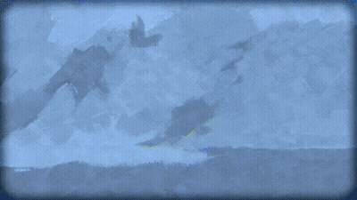 A Blue Background With A Globe In A Circle GIF