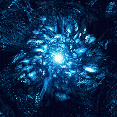 A Blue Background With A Glowing Light In The Center GIF