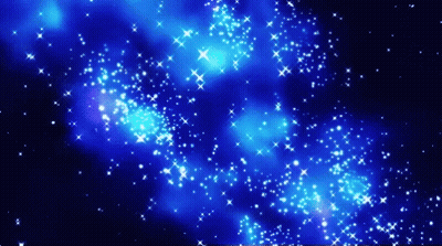 A Blue Background With A Lot Of Stars Floating In The Air GIF
