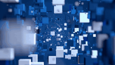 A Blue Background With A Lot Of White Squares On It GIF