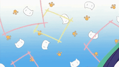A Blue Background With A Pattern Of Cats And Paw Prints On It GIF