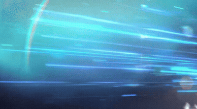 A Blue Background With A Rainbow In The Sky GIF
