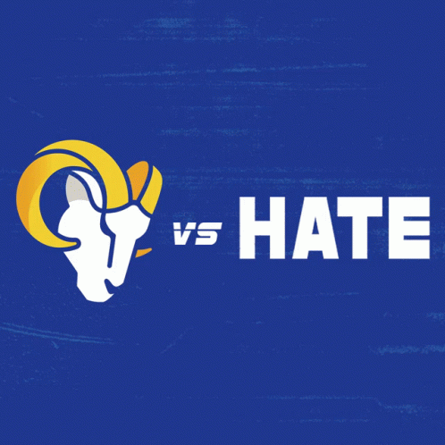 A Blue Background With A Ram Head And The Words Vs Hate On It GIF