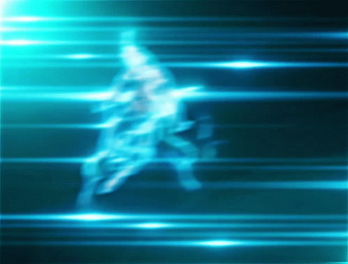 A Blue Background With A Silhouette Of A Person In It GIF