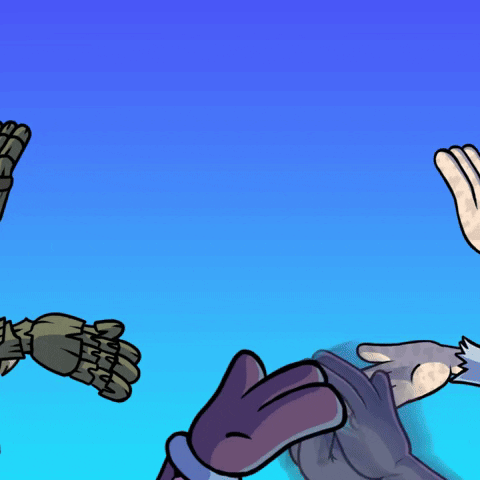 A Blue Background With A White Letter W In The Center GIF