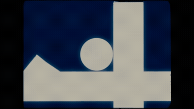 A Blue Background With A White Number 4 And A Circle In The Middle GIF