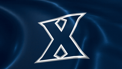A Blue Background With A White X On It GIF