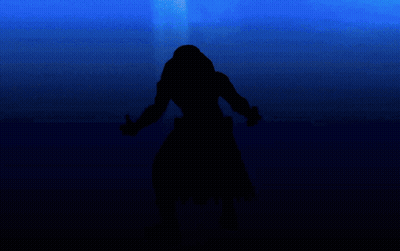 A Blue Background With Smoke Coming Out Of A Mountain GIF